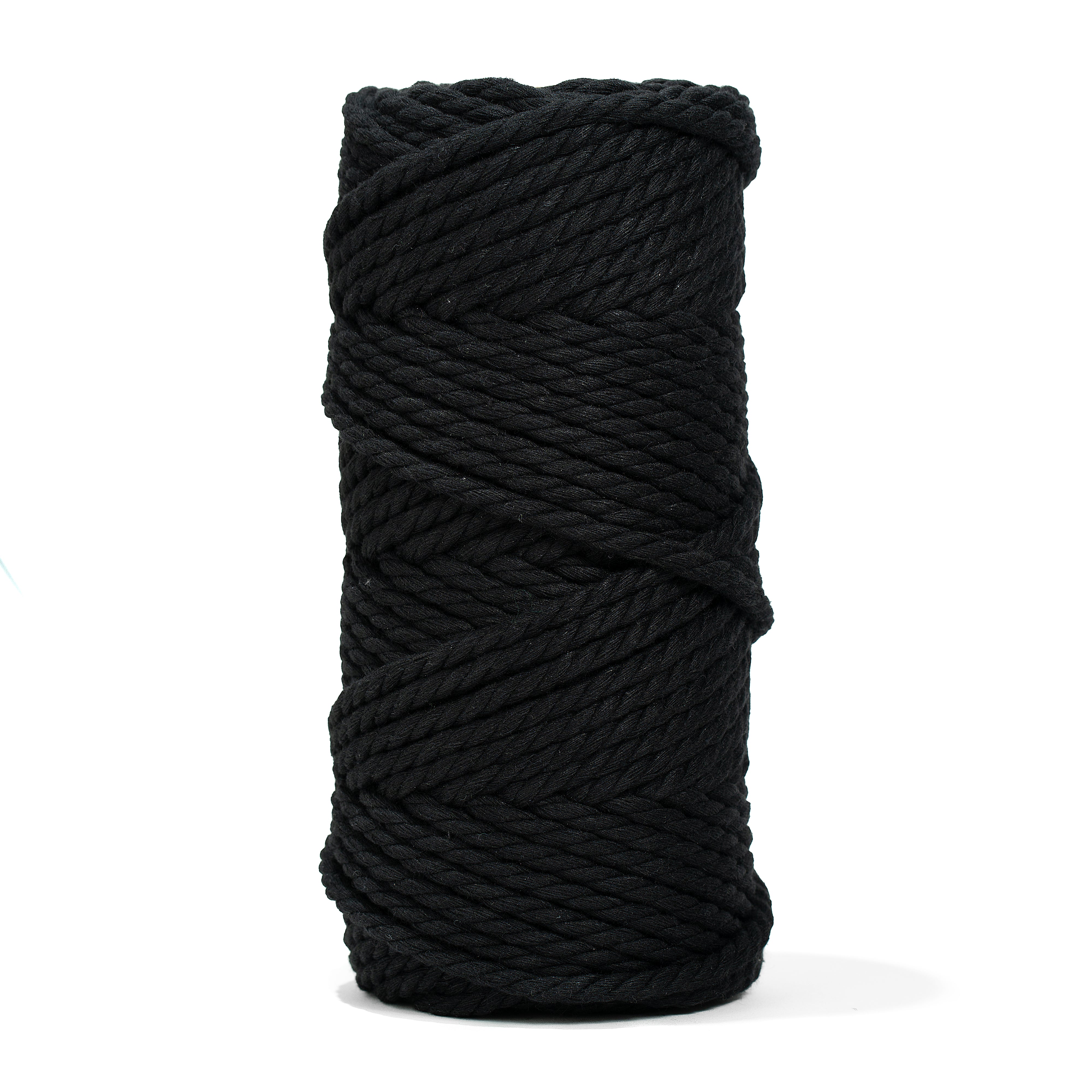 MACRAME COTTON ROPE 5 MM - 3 PLY - BLACK COLOR – GANXXET