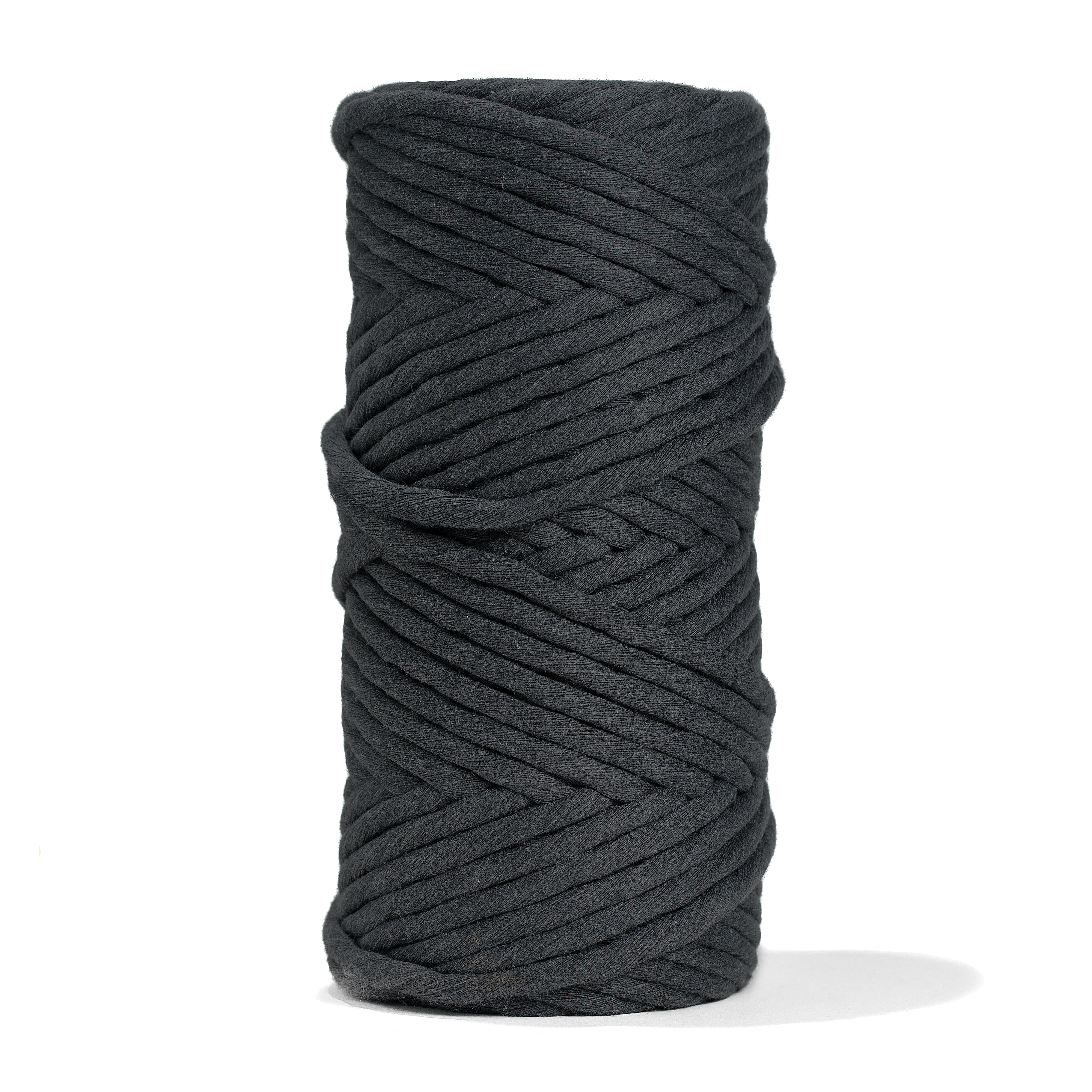 SOFT COTTON CORD ZERO WASTE 4 MM - 1 SINGLE STRAND - ANTHRACITE GRAY COLOR