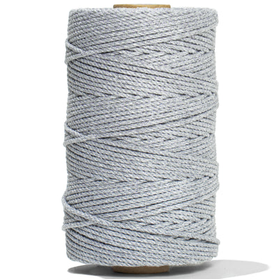 COTTON ROPE ZERO WASTE 2 MM - 3 PLY - HEATHER GRAY COLOR