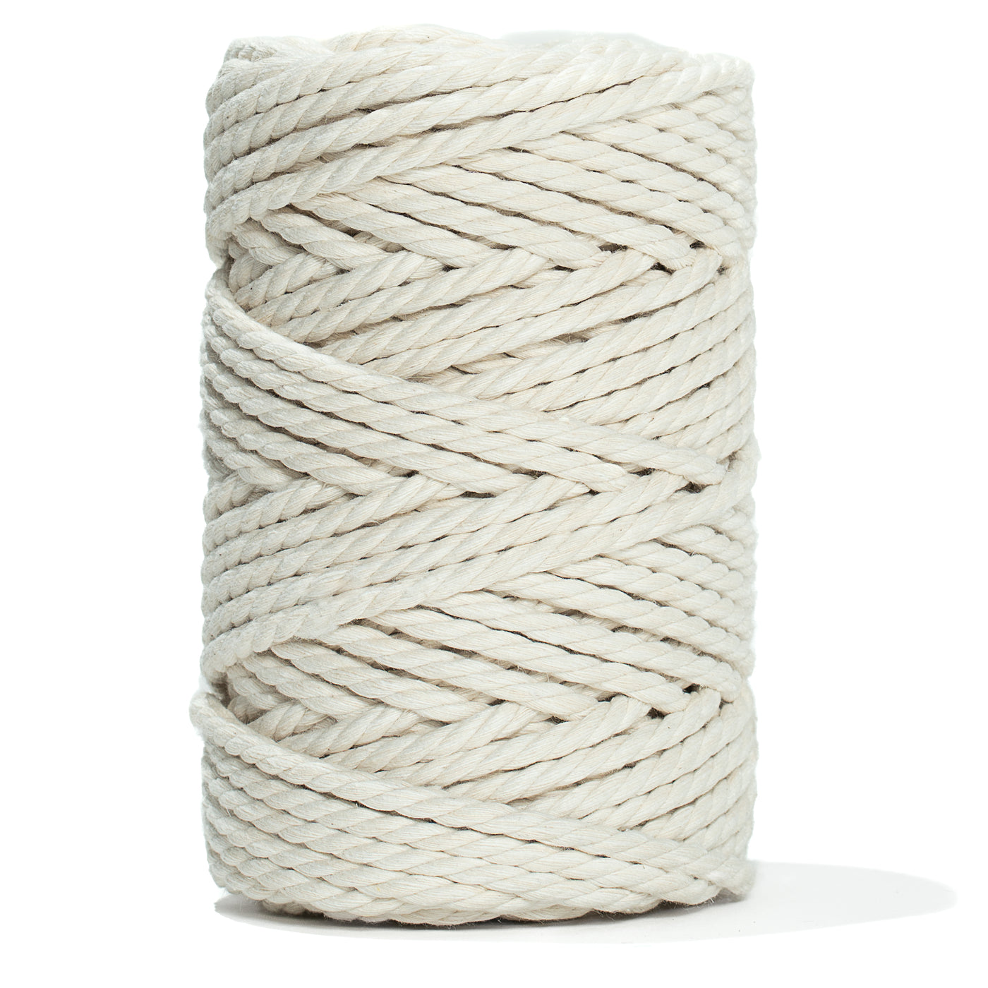 COTTON ROPE ZERO WASTE 4 MM - 3 PLY - NATURAL COLOR 175 ft