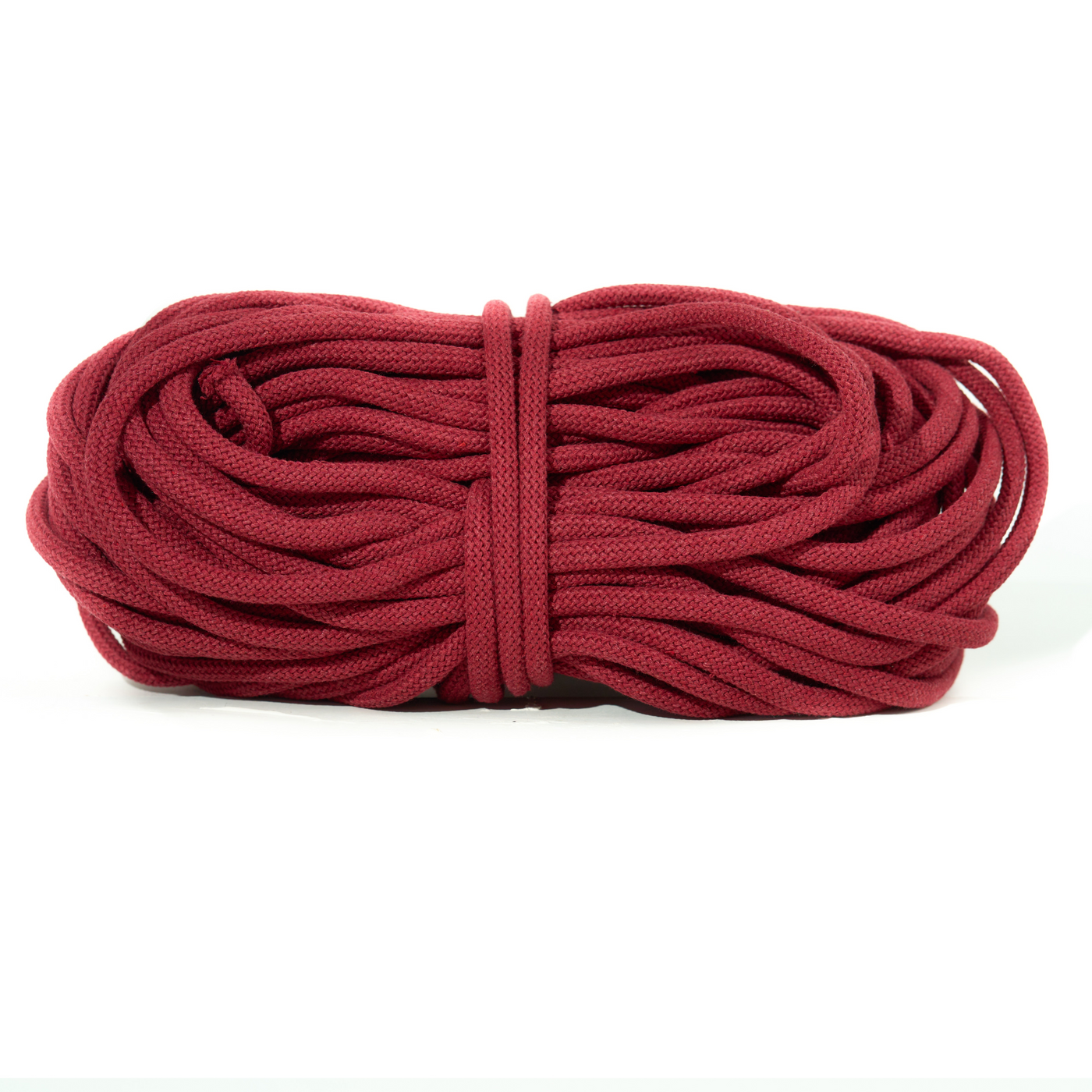 Braided Recycled Cotton Cord 9mm - Berry Red