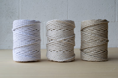 COTTON ROPE ZERO WASTE 5 MM - 3 PLY - NATURAL COLOR