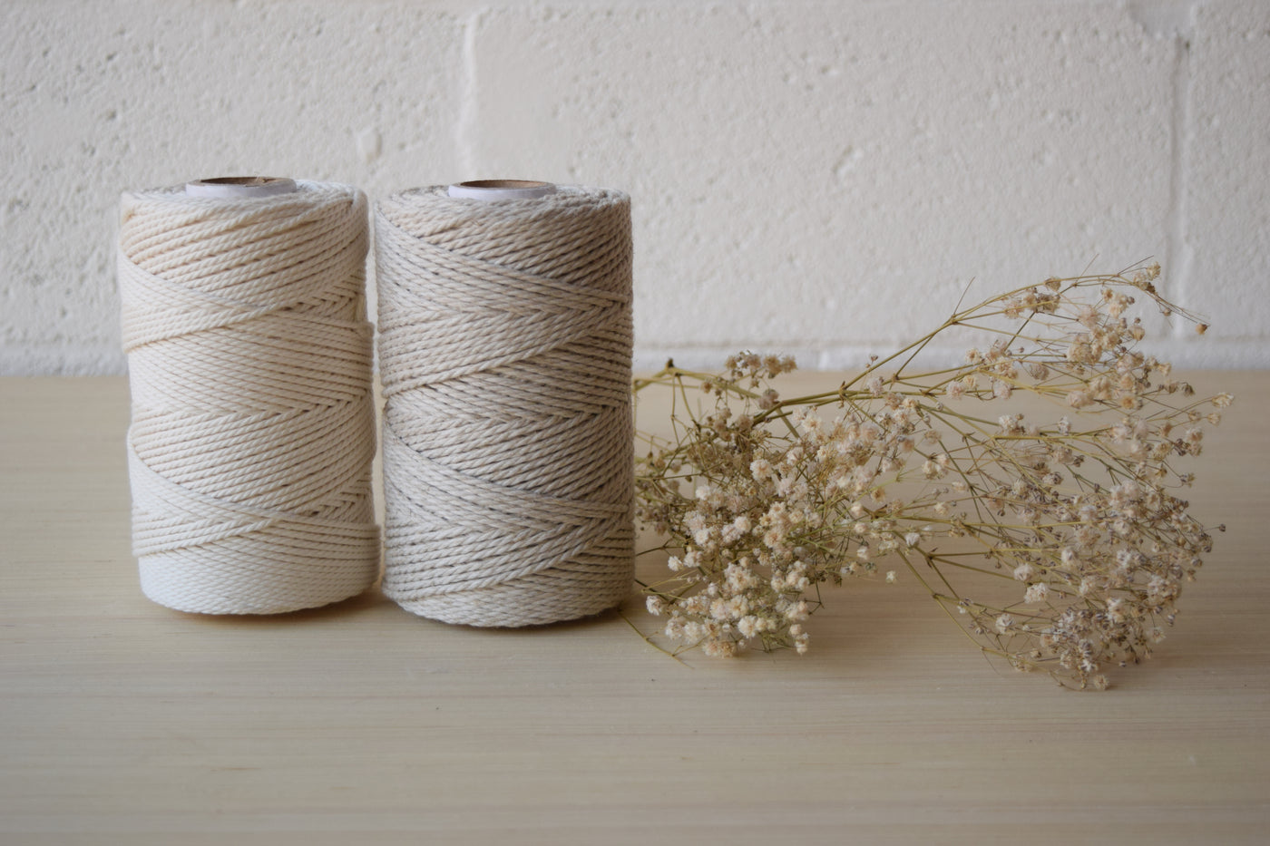 COTTON ROPE ZERO WASTE 2 MM - 3 PLY - NATURAL COLOR