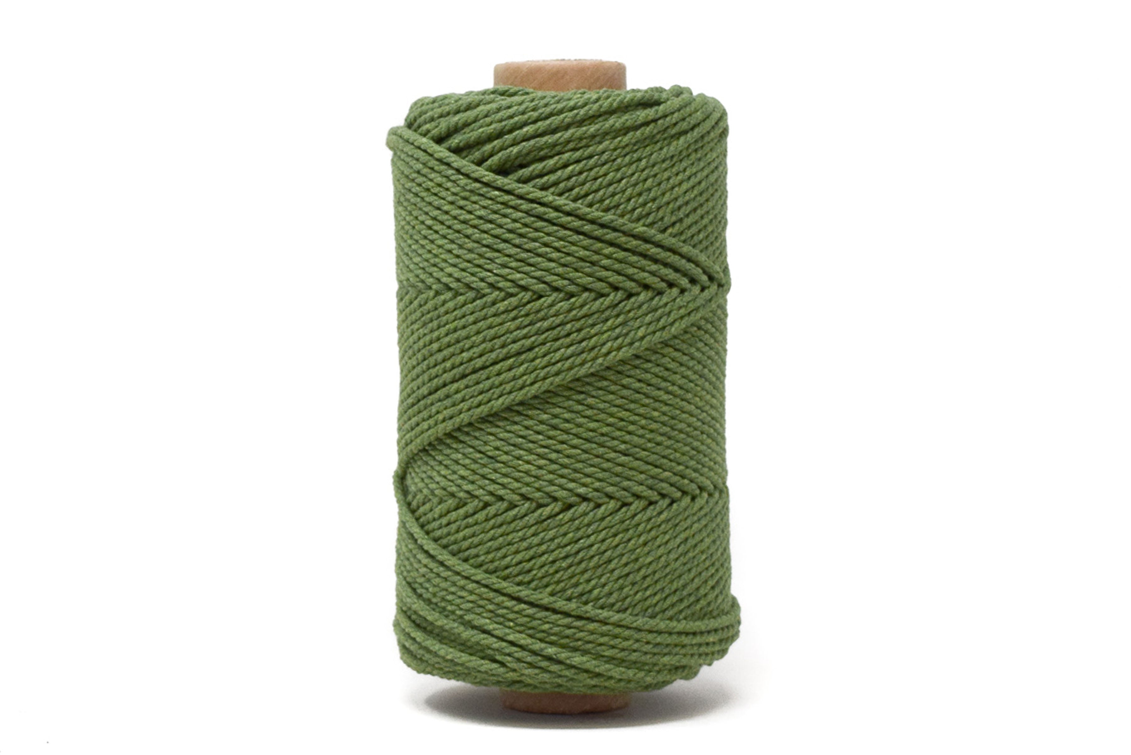 COTTON ROPE ZERO WASTE 3 MM - 3 PLY - PINE GREEN COLOR main image 0