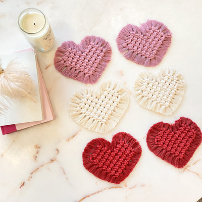 Heart Shape Macrame Coasters