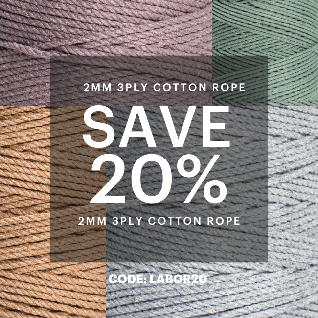 Labor Day Sale - 2mm 3ply Cotton Rope