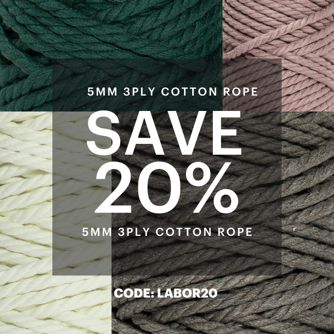 Labor Day Sale - 5mm 3ply Cotton Rope