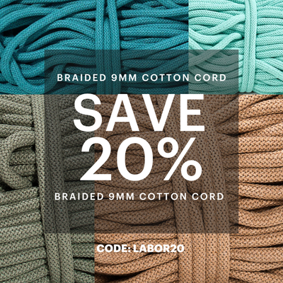 Labor Day - Braided 9mm Cotton Cord