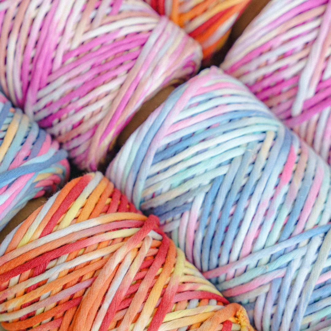 Hand Painted Soft Cotton Cord 4mm - 1 Single Strand