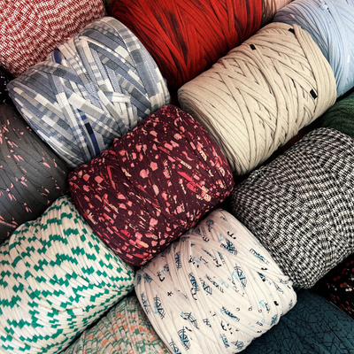 Printed Recycled T-Shirt Fabric Yarn - Scotch