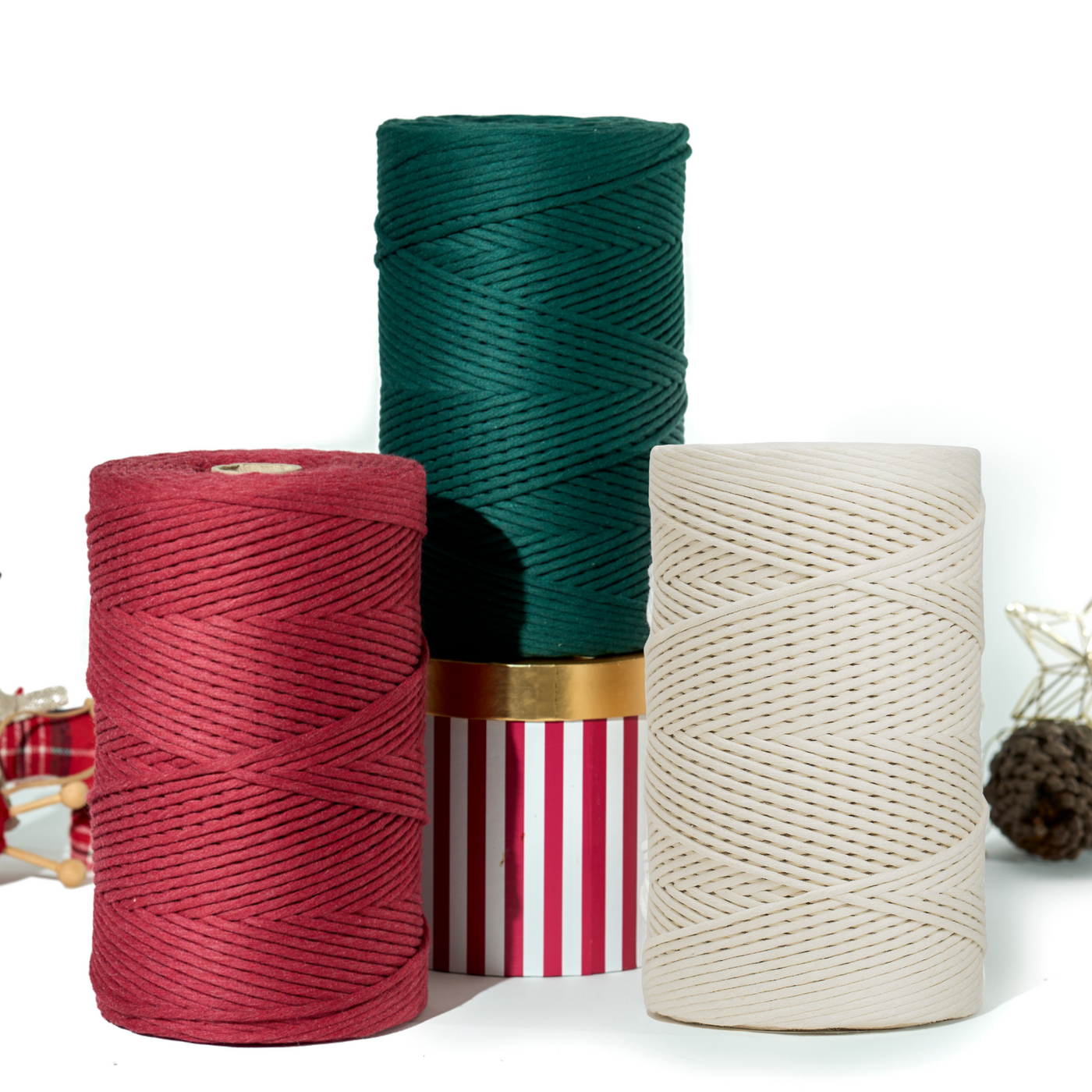 HOLIDAY BUNDLE - BERRY RED. FOREST GREEN & OFF WHITE