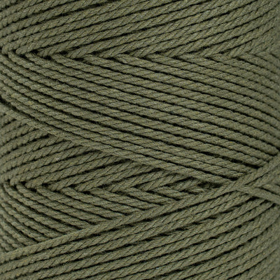 COTTON ROPE ZERO WASTE 2 MM - 3 PLY - MOSS GREEN COLOR