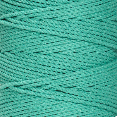 COTTON ROPE ZERO WASTE 2 MM - 3 PLY - CARIBBEAN SEA COLOR