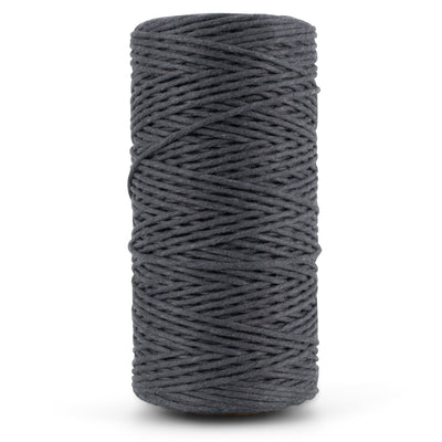 SOFT COTTON CORD ZERO WASTE 2 MM - 1 SINGLE STRAND - ANTHRACITE