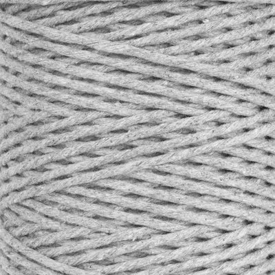 SOFT COTTON CORD ZERO WASTE 2 MM - 1 SINGLE STRAND - HEATHER GRAY