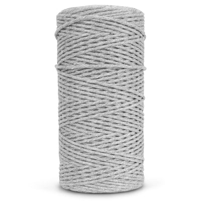 SOFT COTTON CORD ZERO WASTE 2 MM - 1 SINGLE STRAND - HEATHER GRAY