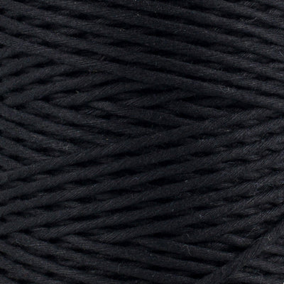 SOFT COTTON CORD ZERO WASTE 2 MM - 1 SINGLE STRAND - BLACK
