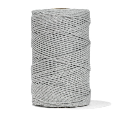 COTTON ROPE ZERO WASTE 2 MM - 3 PLY - LIGHT HEATHER GRAY