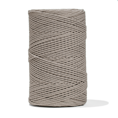 COTTON ROPE ZERO WASTE 2 MM - 3 PLY - SOFT TAUPE COLOR