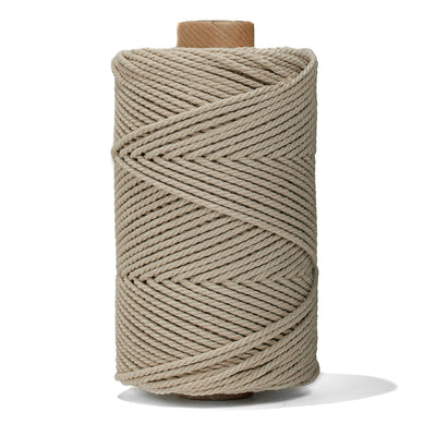 COTTON ROPE ZERO WASTE 2 MM - 3 PLY - BEIGE COLOR