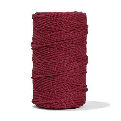 COTTON ROPE ZERO WASTE 2 MM - 3 PLY - BERRY RED COLOR