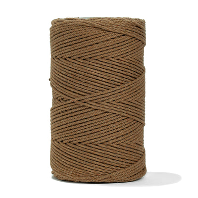 COTTON ROPE ZERO WASTE 2 MM - 3 PLY - CAMEL COLOR