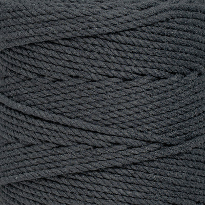 COTTON ROPE ZERO WASTE 2 MM - 3 PLY - ANTHRACITE GRAY COLOR