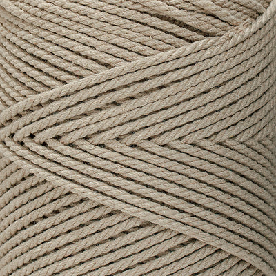 COTTON ROPE ZERO WASTE 2 MM - 3 PLY - BEIGE COLOR