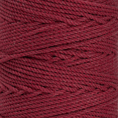 COTTON ROPE ZERO WASTE 2 MM - 3 PLY - BERRY RED COLOR