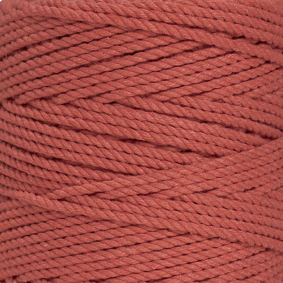 COTTON ROPE ZERO WASTE 2 MM - 3 PLY - BRICK COLOR