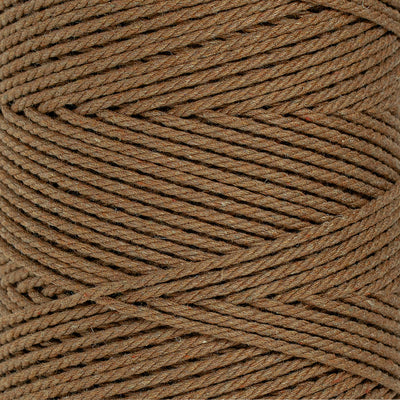 COTTON ROPE ZERO WASTE 2 MM - 3 PLY - CAMEL COLOR