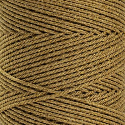 COTTON ROPE ZERO WASTE 2 MM - 3 PLY - CURRY COLOR
