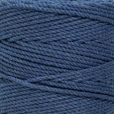 COTTON ROPE ZERO WASTE 2 MM - 3 PLY - DENIM COLOR