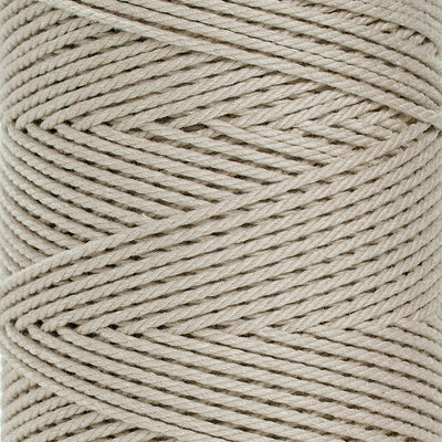 COTTON ROPE ZERO WASTE 2 MM - 3 PLY - DOVE COLOR
