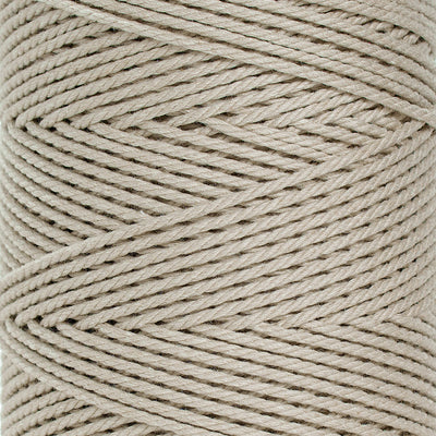 COTTON ROPE ZERO WASTE 2 MM - 3 PLY - DOVE COLOR