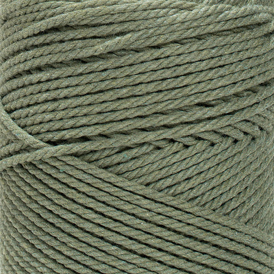 COTTON ROPE ZERO WASTE 2 MM - 3 PLY - EUCALYPTUS COLOR