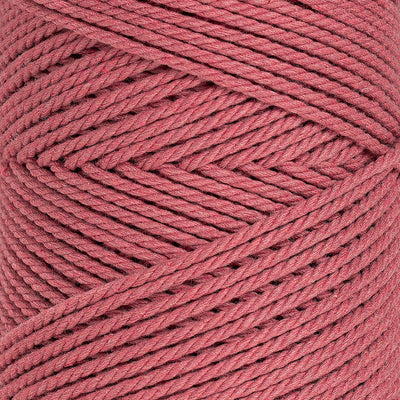 COTTON ROPE ZERO WASTE 2 MM - 3 PLY - HIBISCUS COLOR