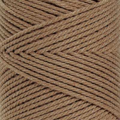 COTTON ROPE ZERO WASTE 2 MM - 3 PLY - MOCHA COLOR