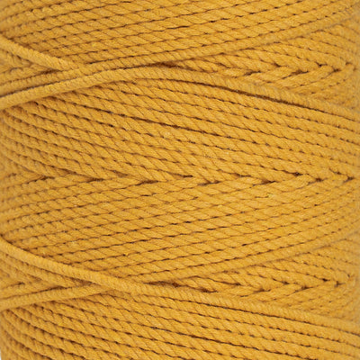 COTTON ROPE ZERO WASTE 2 MM - 3 PLY - OCHER COLOR