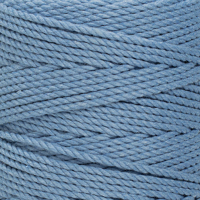 COTTON ROPE ZERO WASTE 2 MM - 3 PLY - POWDER BLUE COLOR