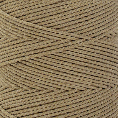 COTTON ROPE ZERO WASTE 2 MM - 3 PLY - SAND COLOR