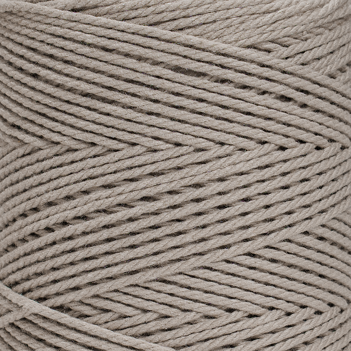COTTON ROPE ZERO WASTE 2 MM - 3 PLY - SOFT TAUPE COLOR