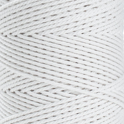 COTTON ROPE ZERO WASTE 2 MM - 3 PLY - WHITE COLOR