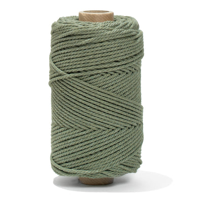 COTTON ROPE ZERO WASTE 2 MM - 3 PLY - EUCALYPTUS COLOR