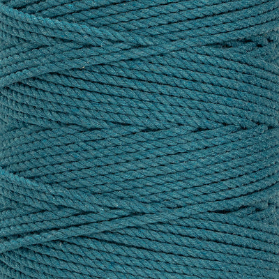 COTTON ROPE ZERO WASTE 2 MM - 3 PLY - OCEAN TEAL COLOR