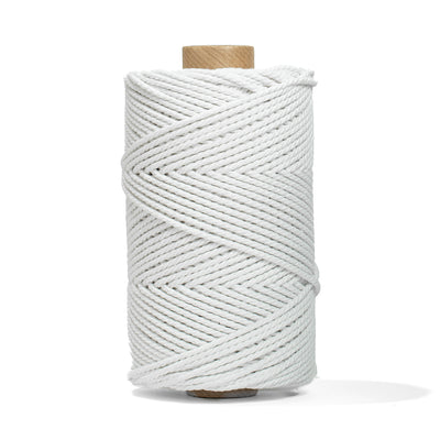 COTTON ROPE ZERO WASTE 2 MM - 3 PLY - WHITE COLOR