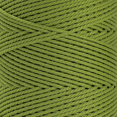 COTTON ROPE ZERO WASTE 2 MM - 3 PLY - LIME GREEN