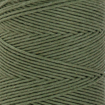 SOFT COTTON CORD ZERO WASTE 2 MM - 1 SINGLE STRAND - MOSS GREEN COLOR