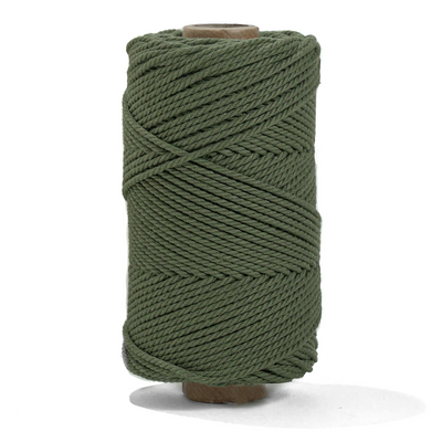 COTTON ROPE ZERO WASTE 2 MM - 3 PLY - GREENERY COLOR