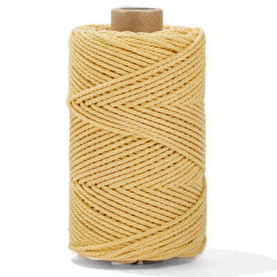 COTTON ROPE ZERO WASTE 2 MM - 3 PLY - SUNFLOWER YELLOW COLOR